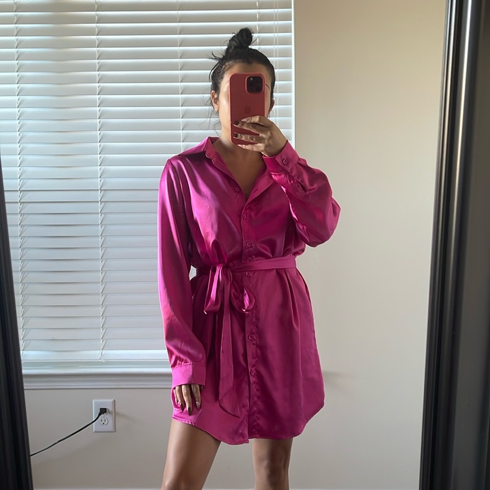 ✨Satin Button Up Dress